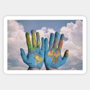 Hands around the World Sticker